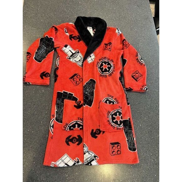 Lego Star Wars Kids Red Fleece Darth Vader Robe Red Sz L - Picture 5 of 11
